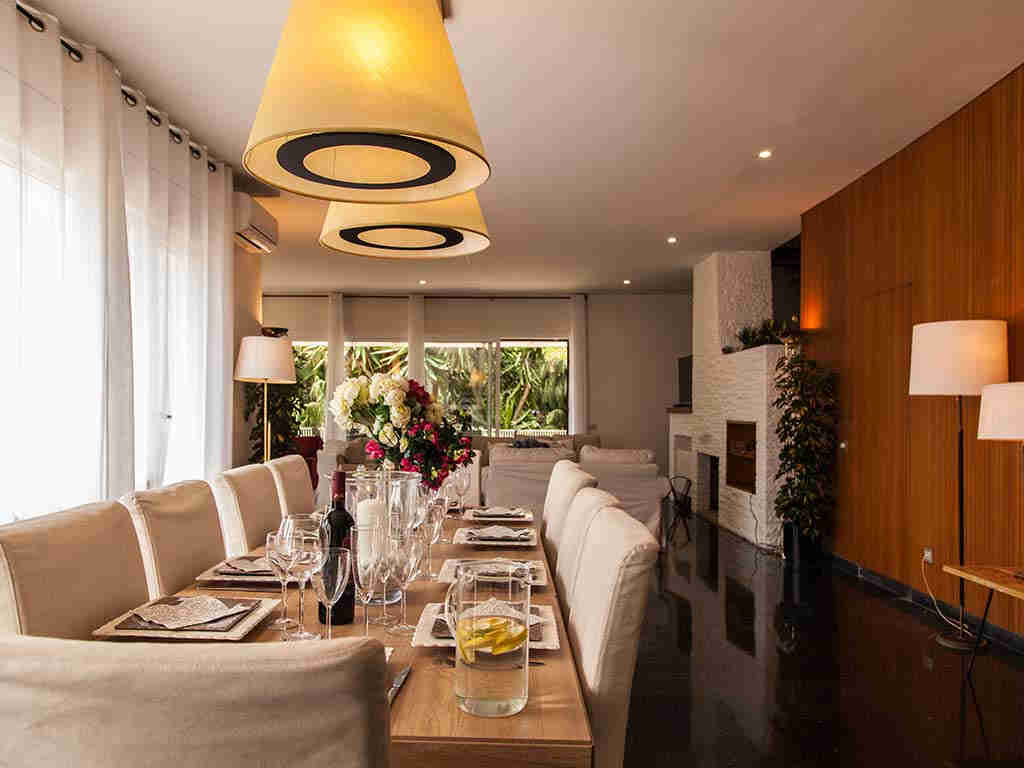 Villa vacacional en Sitges: comedor salón