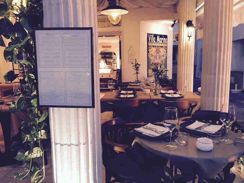 Italian restaurants in Sitges: Villa Marina Menu