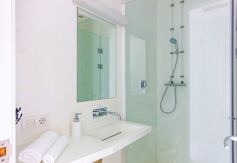 salle de bain avec douche