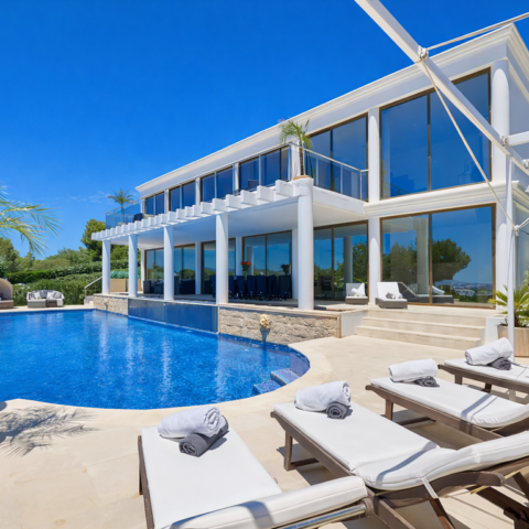 Villa vacacional de lujo con piscina privada en Ibiza