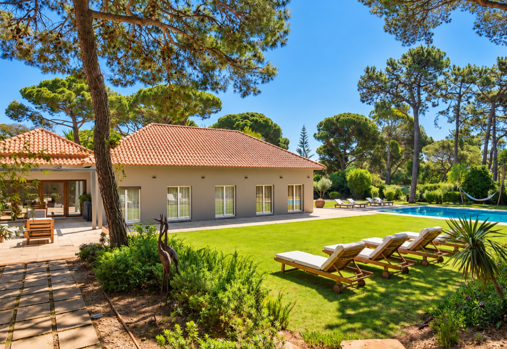 last minute luxury villas in Faro with pool and garden