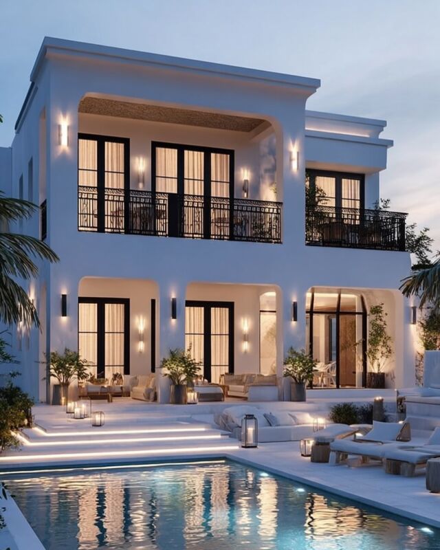 Step into Mediterranean elegance. This stunning luxury villa blends timeless architecture with modern comforts — expansive terraces, soft ambient lighting, and a crystal-clear private pool invite you to slow down and savour every sunset. Whether you’re lounging under the palms or dining alfresco with loved ones, every moment here feels cinematic. Just minutes from the sea and hidden from the noise, it’s your private escape. Discover the true essence of summer living. #LuxuryVilla #MediterraneanEscape #VillaRetreat #DesignLovers #PrivatePoolParadise #HolidayDreams